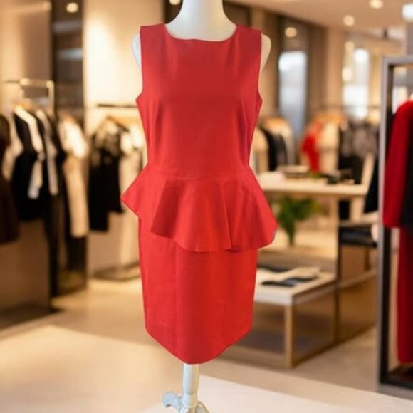 LOFT Dresses & Skirts - LOFT RED RUFFLE DRESS